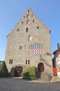 Museum and historic stone house with stepped gable built in 1200 in Bad Wimpfen