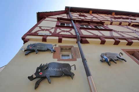 Weckersches Haus with wild boar as heraldic animal of Eberbach