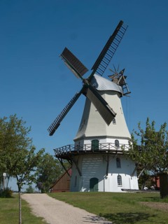 The Sprengel windmill on the Muehlenberg. The mill has been renovated and is a listed building. It serves as a museum