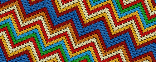 Knitted zig zag stripes blanket in colors. Decorative editable vector background illustration for your design