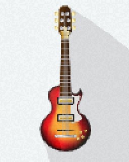 Pixel art electric guitar icon