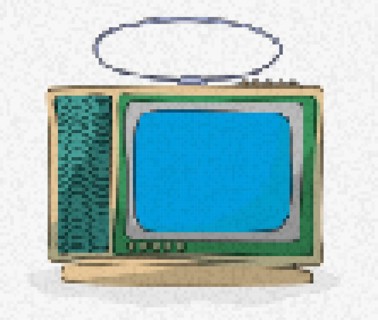 Pixel art retro tv vector icon