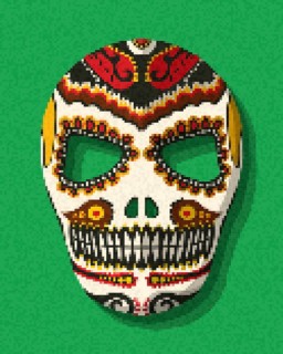 Pixel art sugar skull