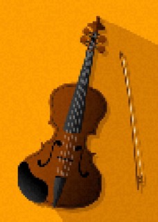 Pixel art vector violin icon