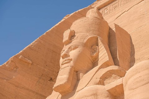 Statue Pharaoh Ramses II Rock Temple Abu Simbel