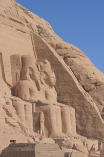 Statues Pharaoh Ramses II Rock Temple Abu Simbel