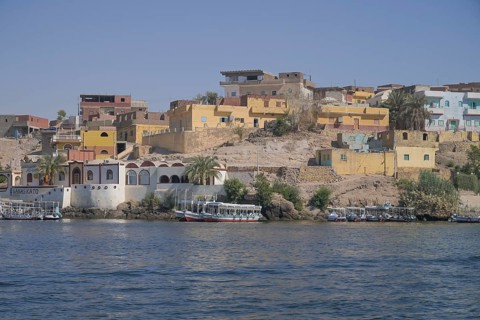 Dwellings at the old Aswan Reservoir near Philae Island