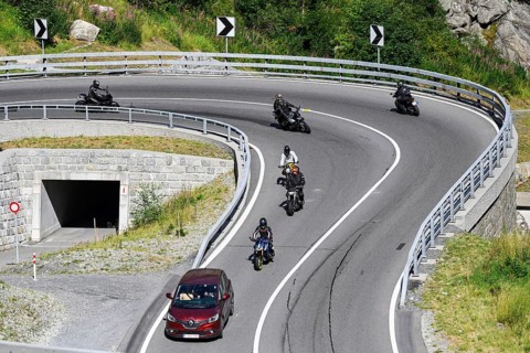 Pass ride motorcyclist