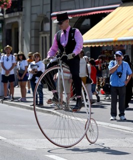 Man with penny-farthing