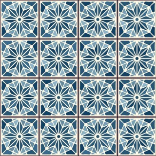 Vintage ceramic tiles vector pattern