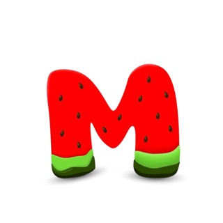 Watermelon letter M