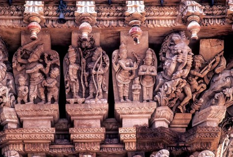 17 th century 350 years old wooden carvings in Meenakashi Sundareswarer temple's chariot at Madurai