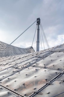 Supports and panels on the tent roof of the Olympic Stadium