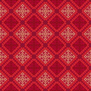 Decorative repeating pattern inspired by traditional Russian embroidery