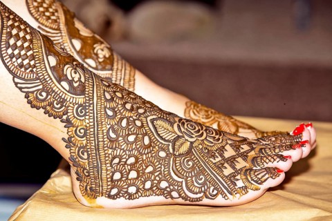 Henna design on Brides foot