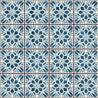 Vintage ceramic tiles vector pattern