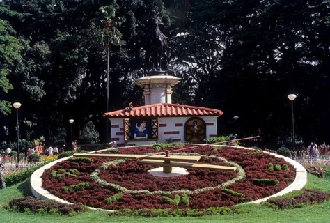 The floral clock in Lal Bagh garden in Bengaluru or Bangalore