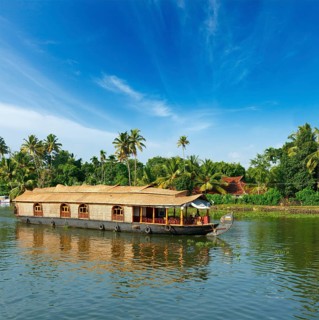 Houseboat on Kerala backwaters. Kerala