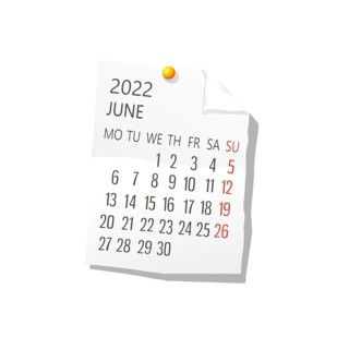2022 Calendar on white paper