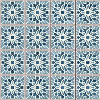 Vintage ceramic tiles vector pattern
