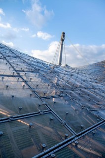 Supports and panels on the tent roof of the Olympic Stadium