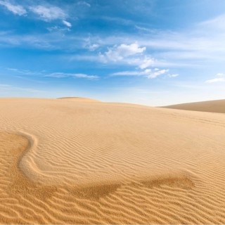 White sand dunes on sunrise