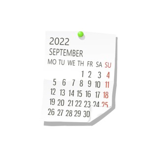 2022 Calendar on white paper