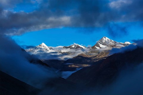HImalayas mountains on sunrise. Lahaul valley