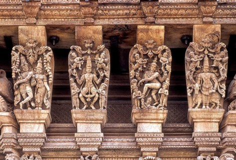 17 th century 350 years old wooden carvings in Meenakashi Sundareswarer temple's chariot at Madurai