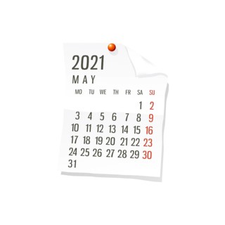 2021 Calendar on white paper