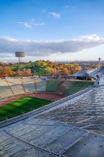 People on the Tent Roof of the Olympic Stadium