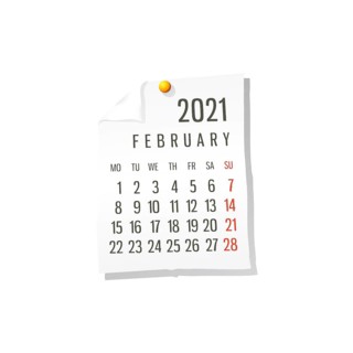 2021 Calendar on white paper