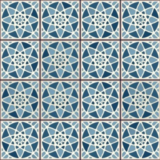 Vintage ceramic tiles vector pattern