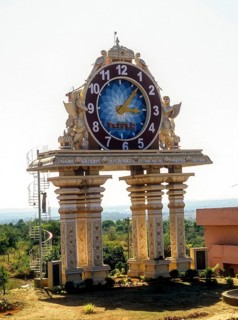 A clock tower on Omkar Hills in Rajarajeshwari Nagar near Bengaluru Bangalore