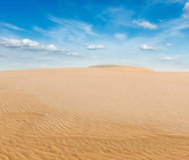 White sand dunes on sunrise