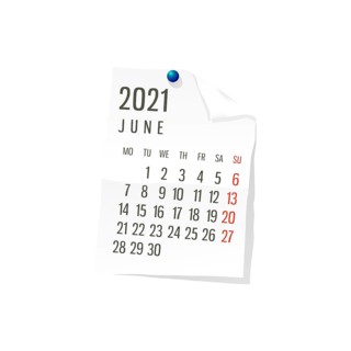 2021 Calendar on white paper