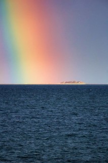 View of the sea in the evening