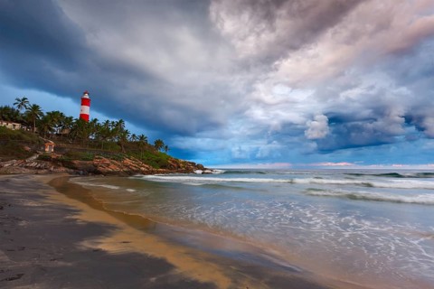 Gathering storm on beach and Kovalam