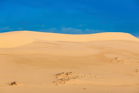 White sand dunes on sunrise