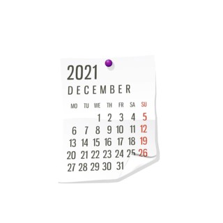 2021 Calendar on white paper