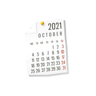 2021 Calendar on white paper