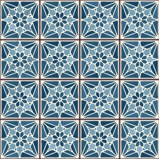 Vintage ceramic tiles vector pattern