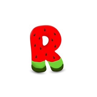 Watermelon letter R