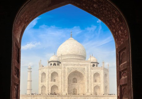 Taj Mahal through arch