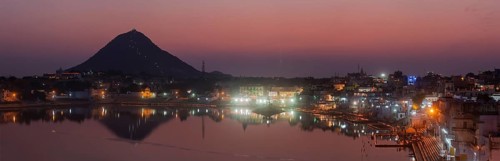 Panorama of Sacred Puskhar lake
