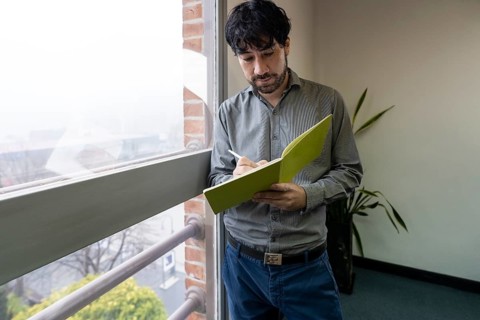 Businessman in his office
