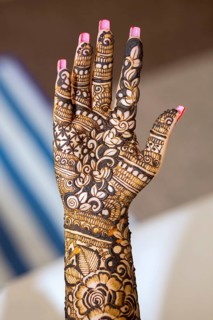 Henna design on Brides palm