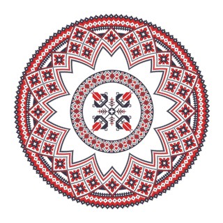 Traditional Romanian round decorative element