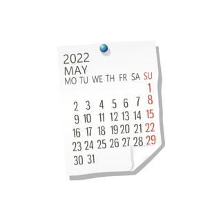 2022 Calendar on white paper