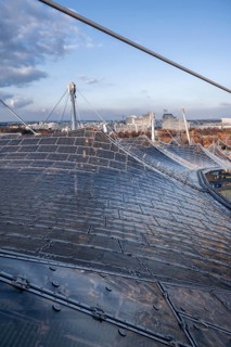 Supports and panels on the tent roof of the Olympic Stadium